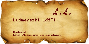 Ludmerszki Lél névjegykártya